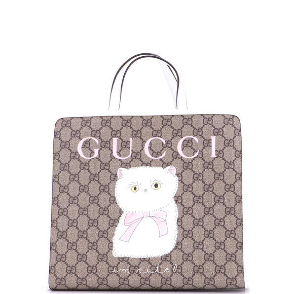 Gucci Handbags - Gucci Medium Children's Tote Printed GG Coated Canvas with Leather